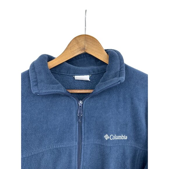 Columbia Mens Navy Blue Full-Zip Fleece Jacket Size L Lightweight Warm Outerwear - Picture 6 of 15